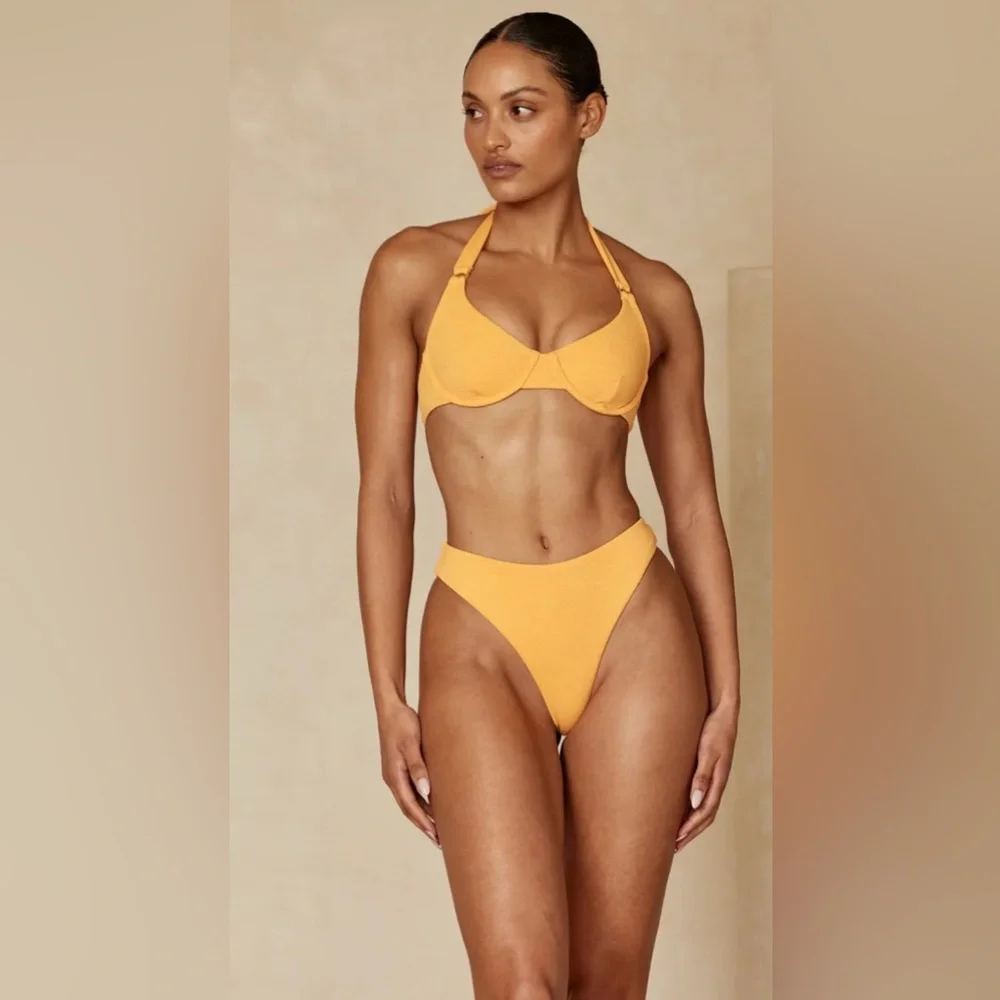 Monday Swimwear Orange Halter Bikini Top